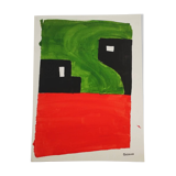 Signed abstract painting
