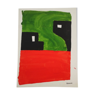 Signed abstract painting