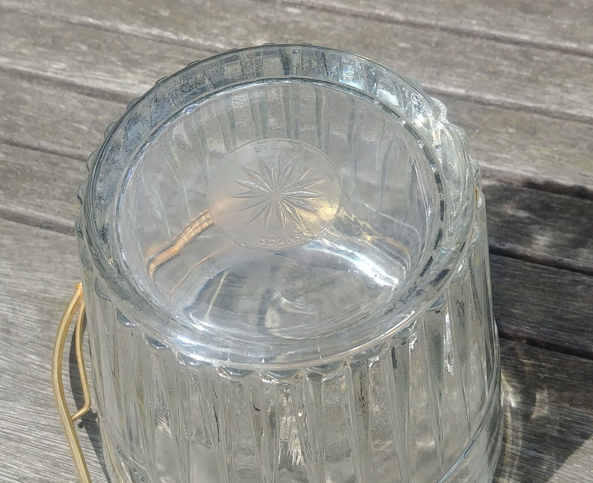Vintage cut glass ice bucket 60s