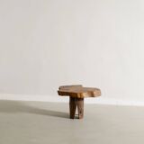 Vintage French Free Form Wooden Side Low Sculptural Table, 1960s