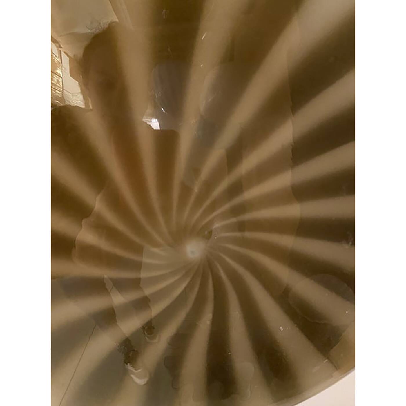 Contemporary Wall Lamp Brown Reeds on White Murano Glass