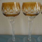 Set of 6 cut crystal wine glasses vintage crystal wine glasses