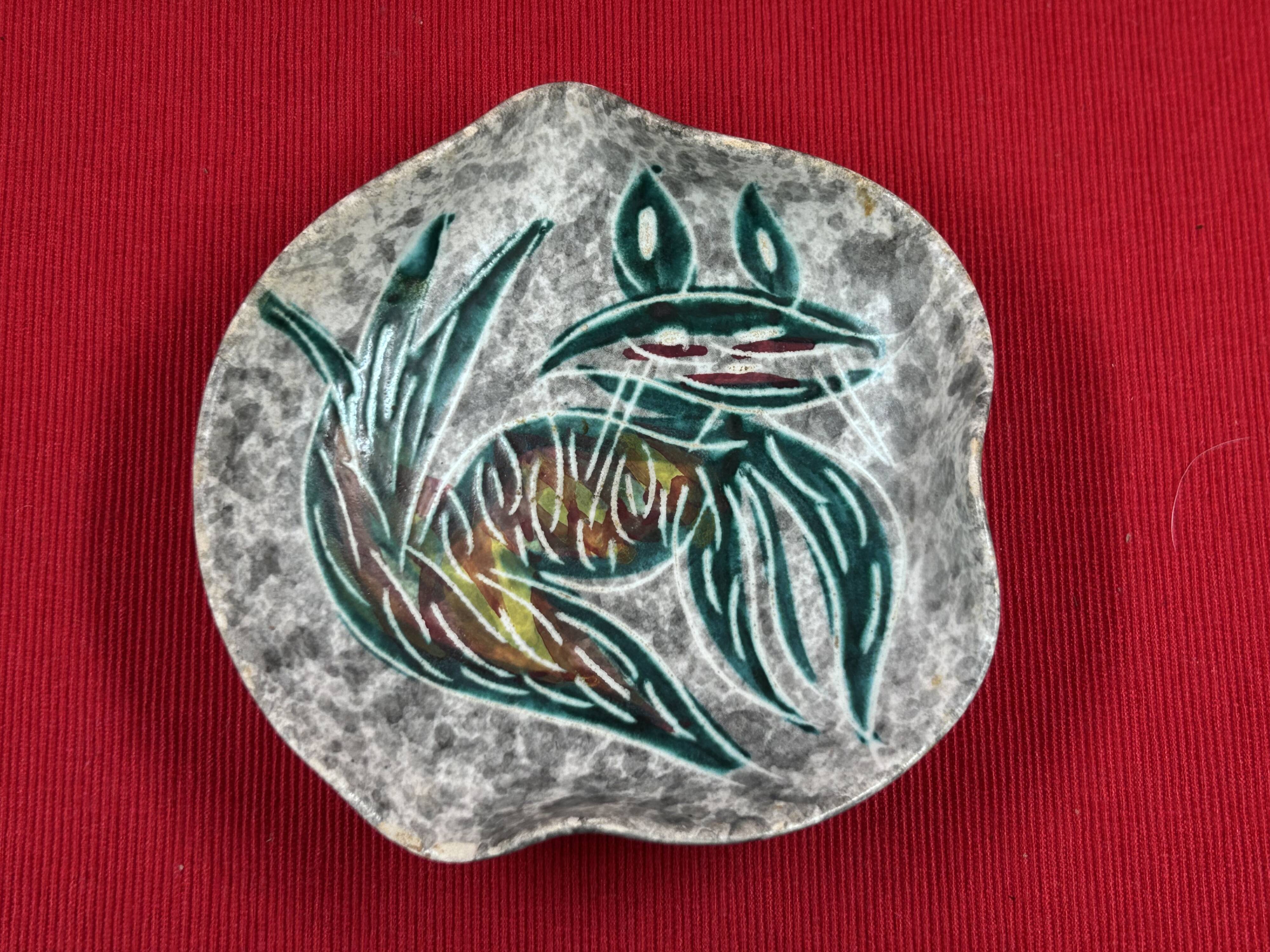 Vintage Vallauris trinket tray, possibly Borty - set of 4 - approximately 13 cm