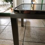 Coffee table year 70 chrome and smoked glass