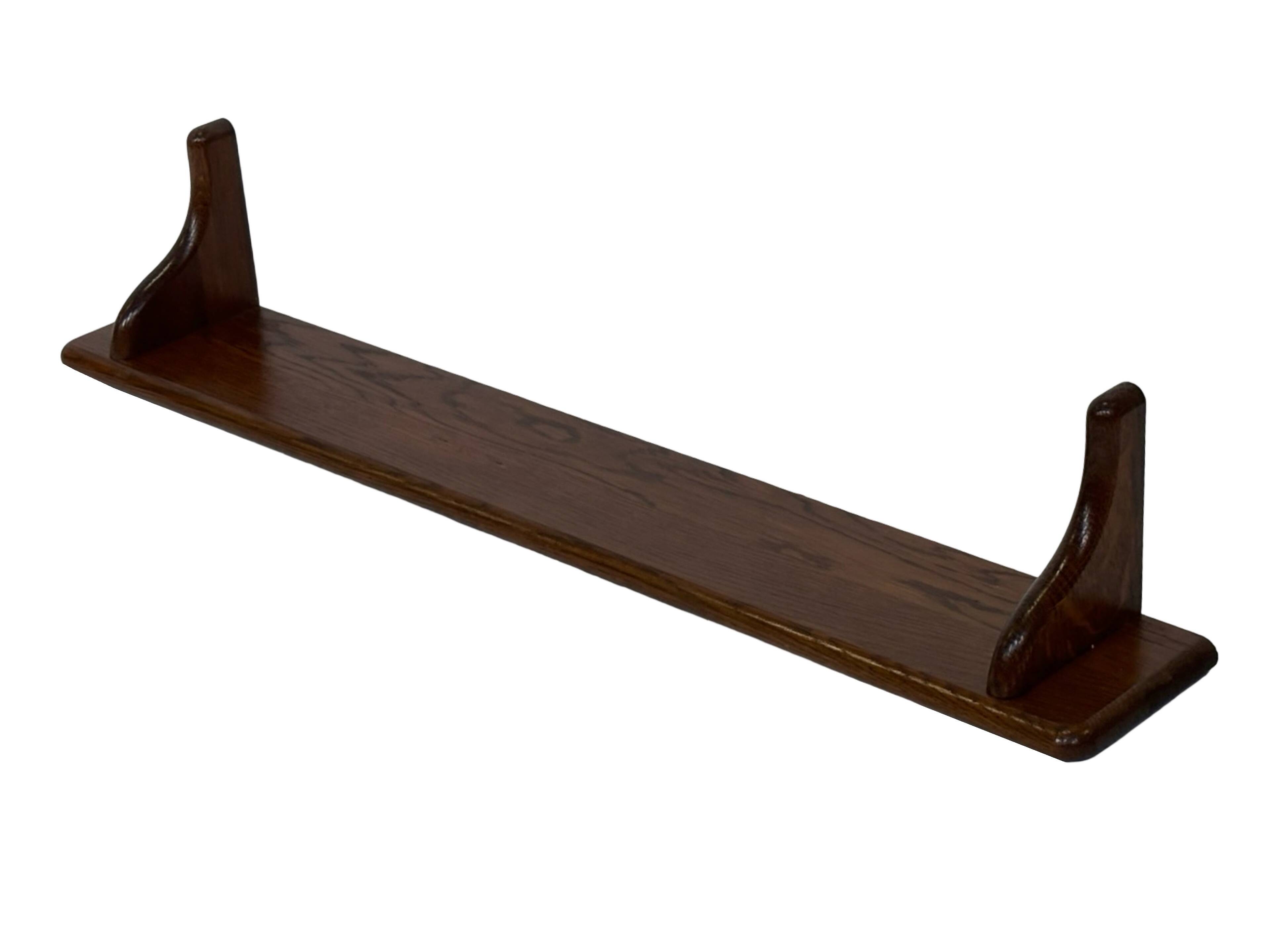 Vintage book shelf wall rack 1970s wood minimalist design