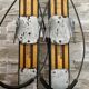 Vintage wooden Rossignol Hickory ski pair