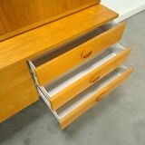 Armoire en placage Hellerau avec pieds et tiroirs en acier