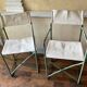 Pair of antique vintage camping metal chairs plianfer