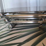 Chrome & smoked glass coffee table