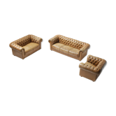 Vintage leather Chesterfield set 1991 by Natuzzi - Italy