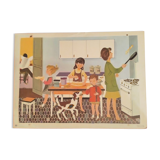 School poster old theme kitchen and doctor