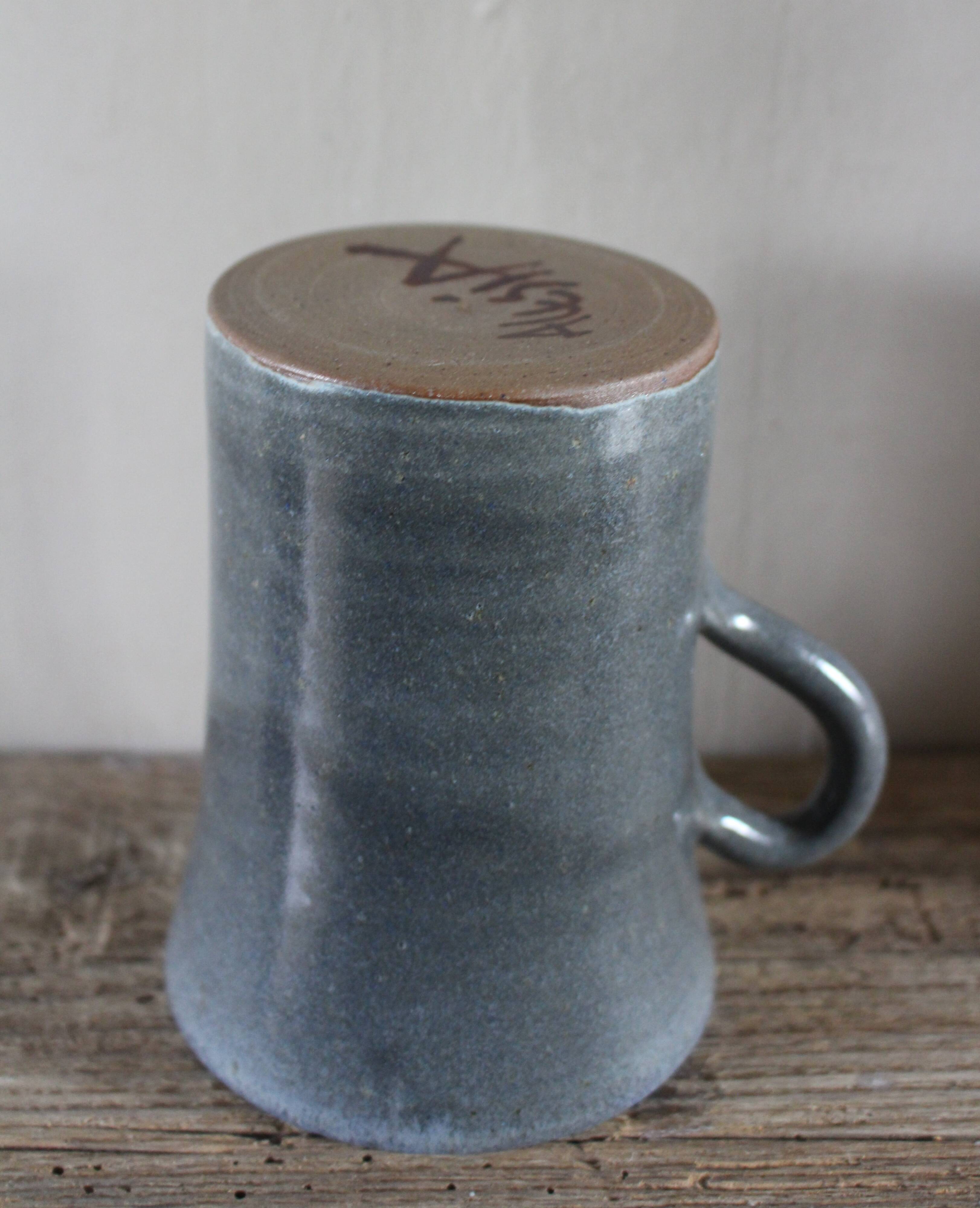 Blue grey mug artisan pottery