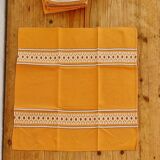 Set of 5 vintage orange napkins