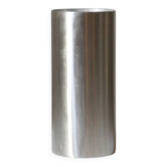 Vase tubulaire en inox, design 70s.