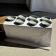 Set of 7 handmade grey glazed ceramic deep plates D18.5 H5.