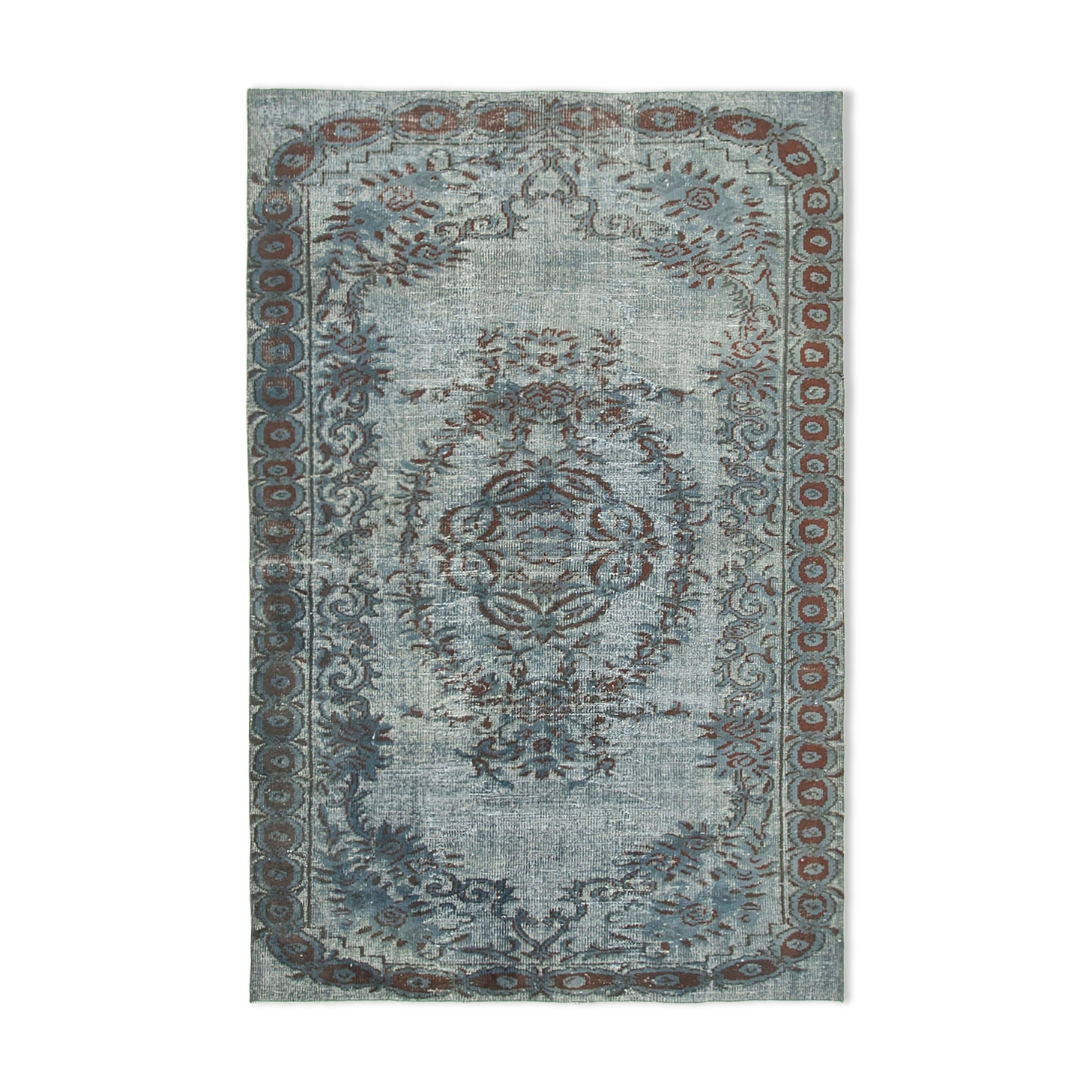 Hand-knotted anatolian 1970s 175 cm x 265 cm grey carpet