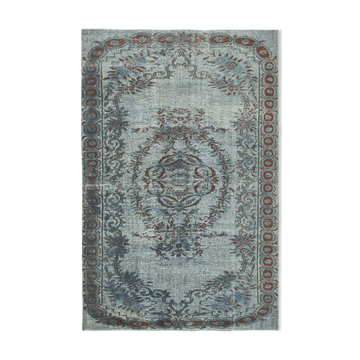 Tapis anatolien noué à la main années 1970 175 cm x 265 cm gris