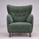 1960s, Danish armchair, original condition, furniture fabric, beech wood legs.
