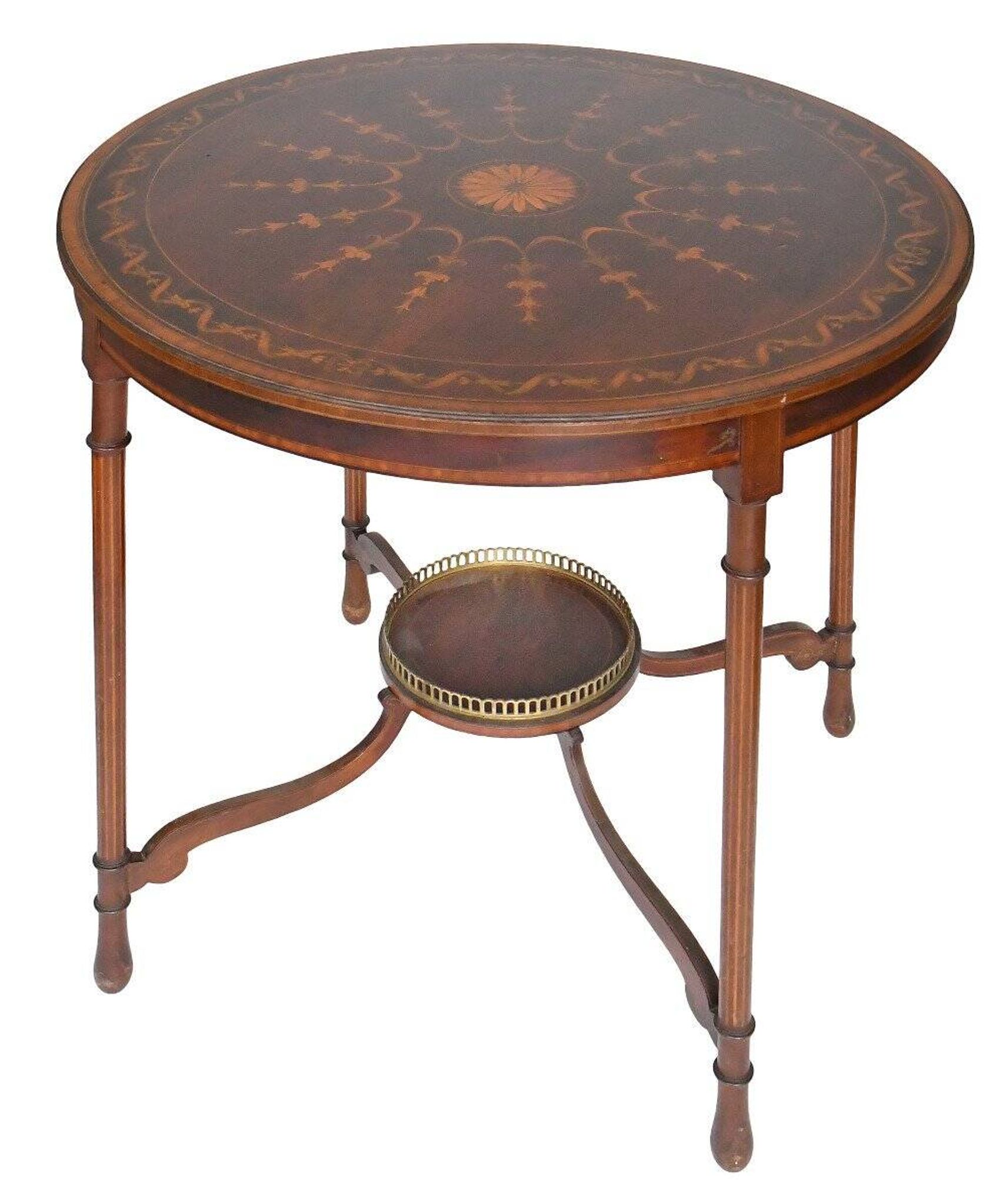 English gueridon in marquetry