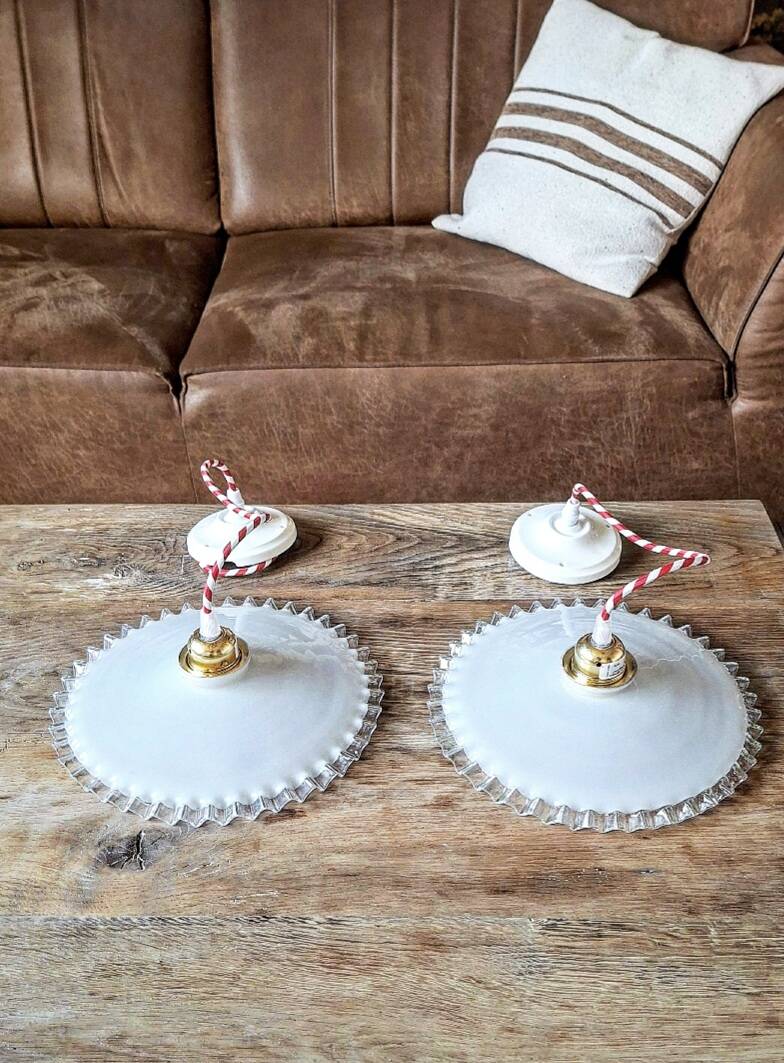 Vintage opaline pendant light