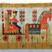 Tapisserie kilim fait main artisanat polonais années 70