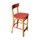 High bistro chair in natural and red wood