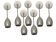 Lot de 7 appliques murales réglables en métal Zonca