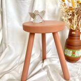 Vintage painted wood tripod stool