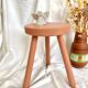 Vintage painted wood tripod stool
