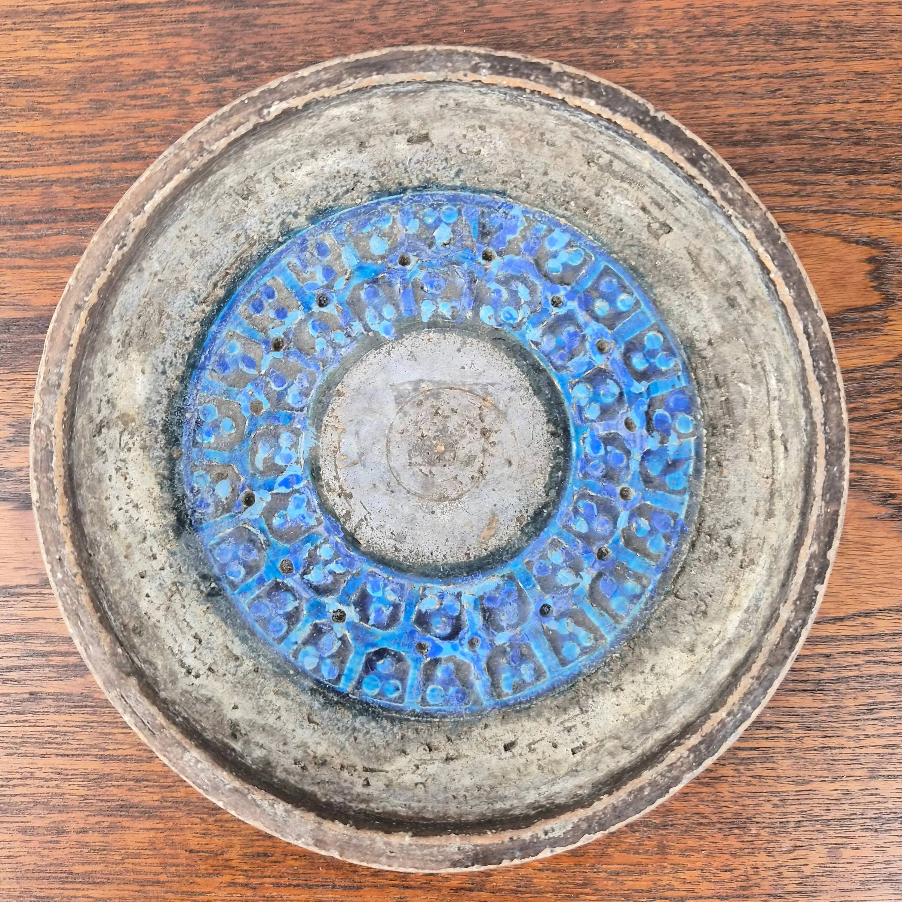 Earthenware dish with glazed decoration Trifoglio by Aldo Londi for Bitossi, Italy, 1960 (Copy) (Copy)