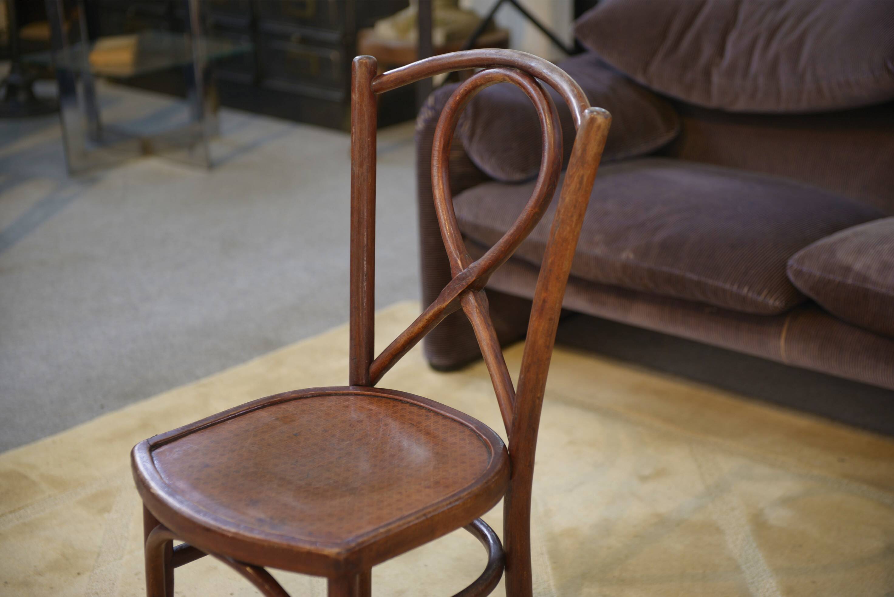 Paire de chaises bistrot en bois courbé 1950