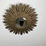 Miroir vintage doré sunburst