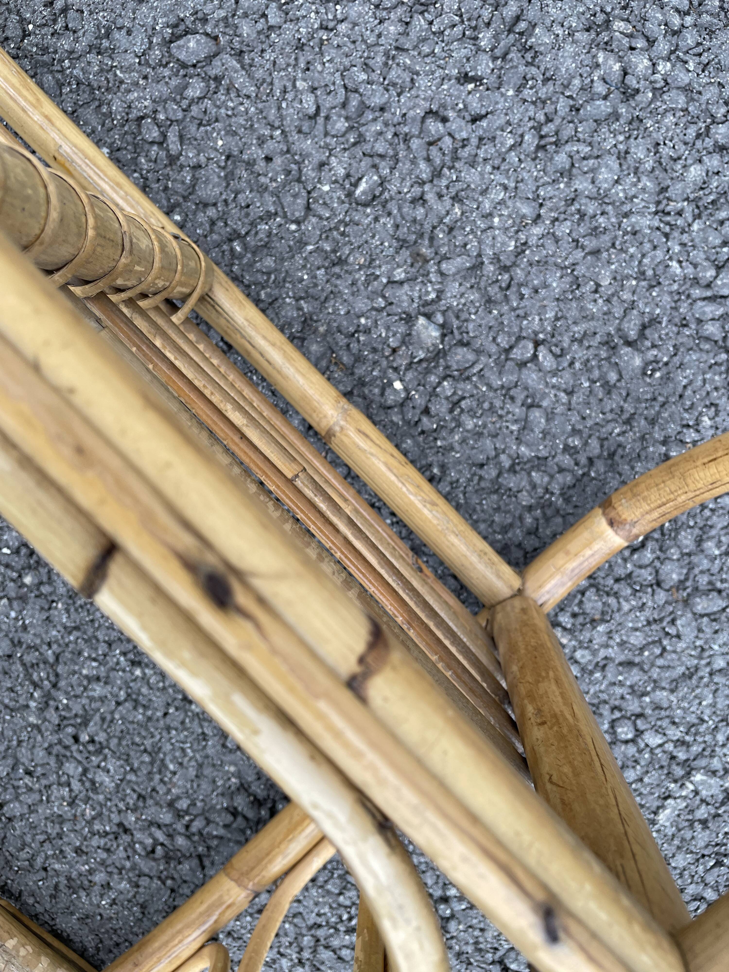 Vintage rattan wall shelf