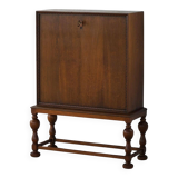 Modern Danish secretary, unique handmade oak, mid-20th century.