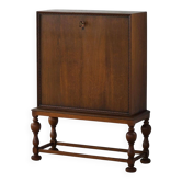 Modern Danish secretary, unique handmade oak, mid-20th century.