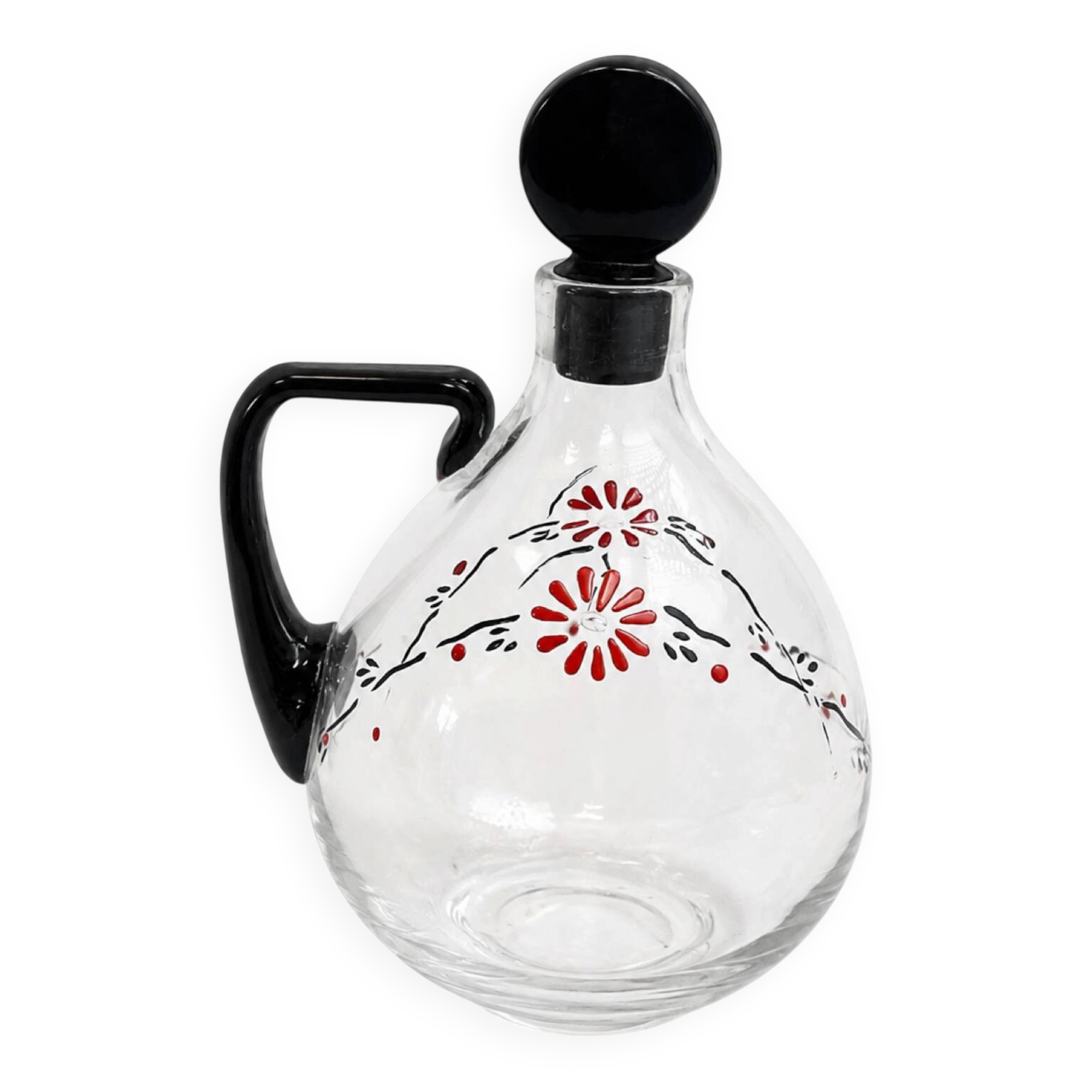 Enamelled glass carafe 1920