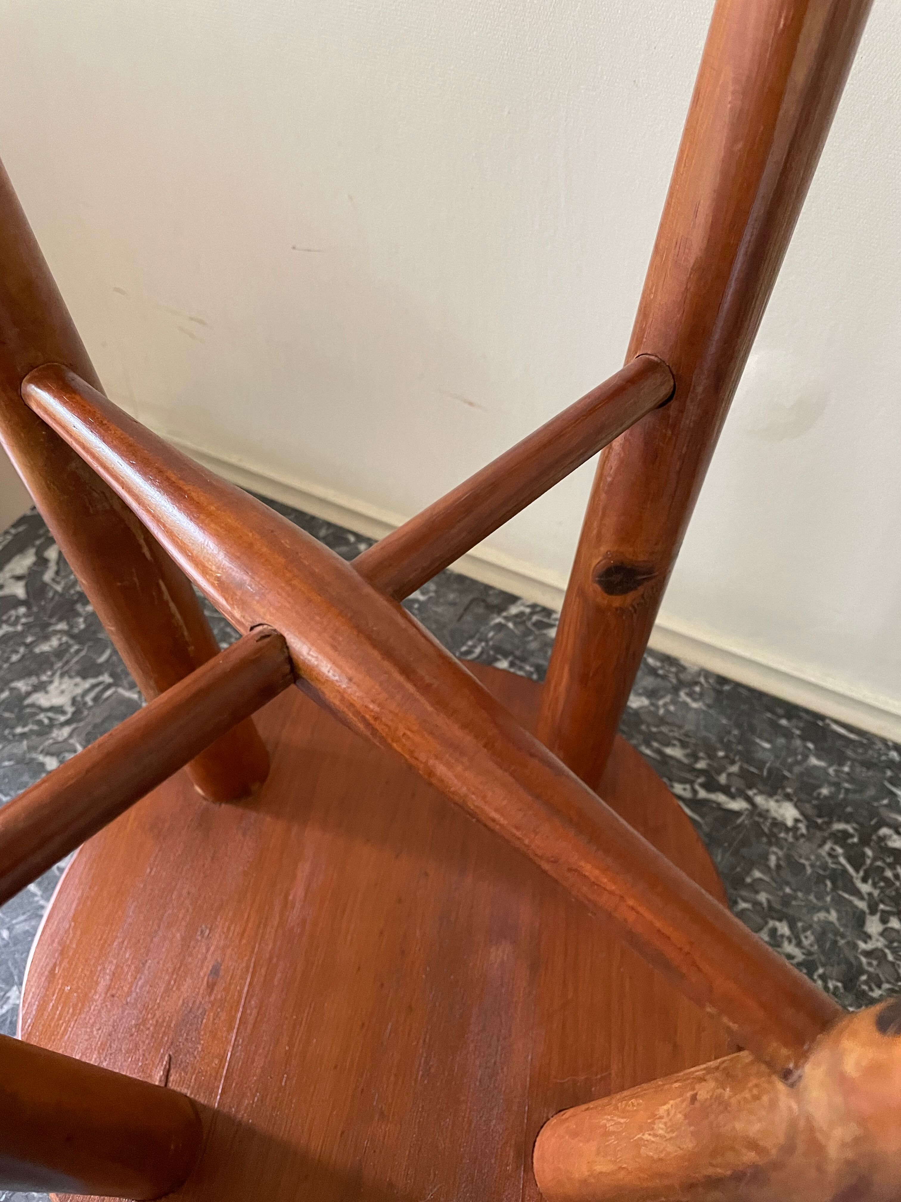 Varnished wooden stool