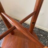 Varnished wooden stool