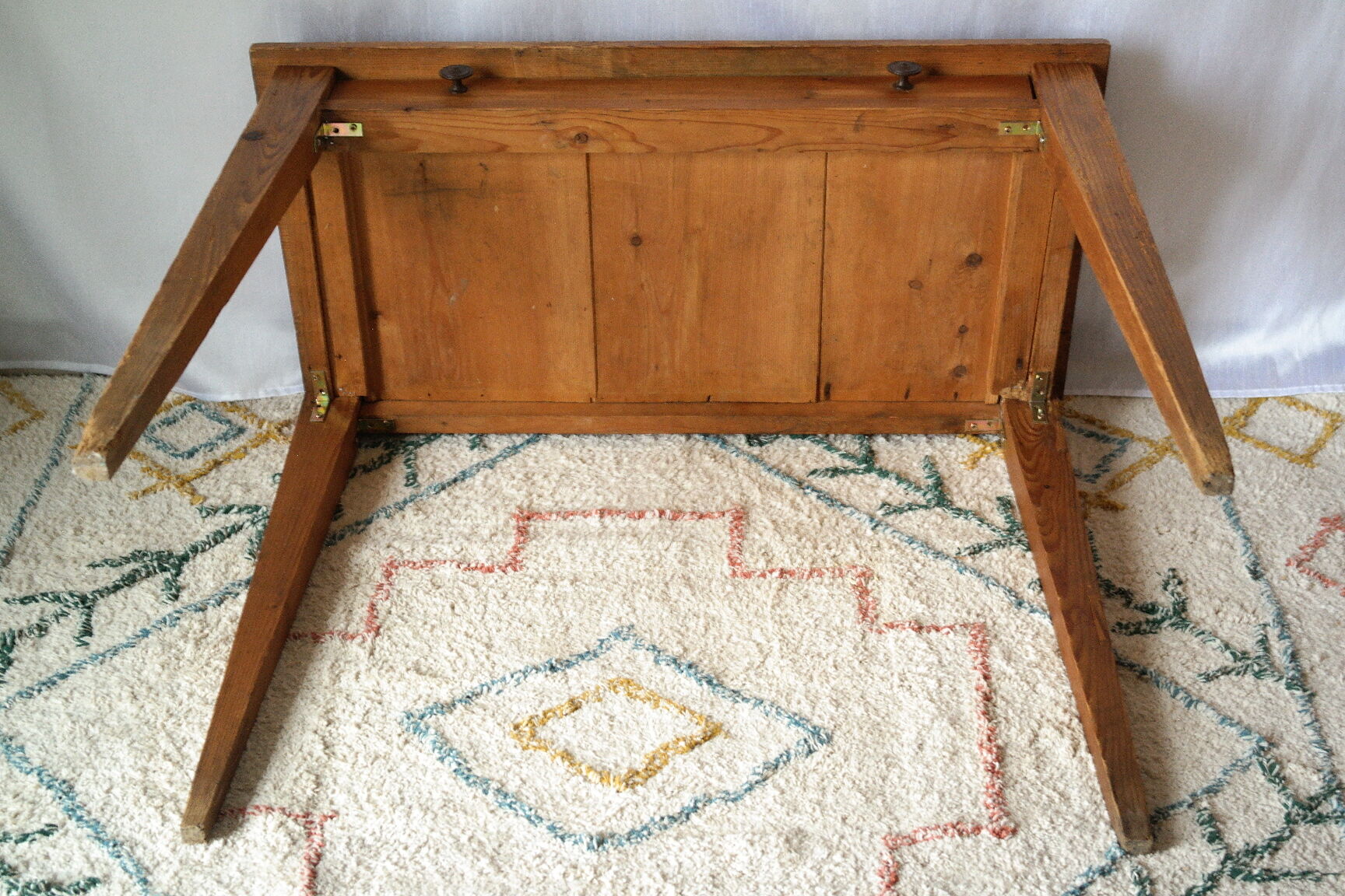 Farmhouse side table in old wood