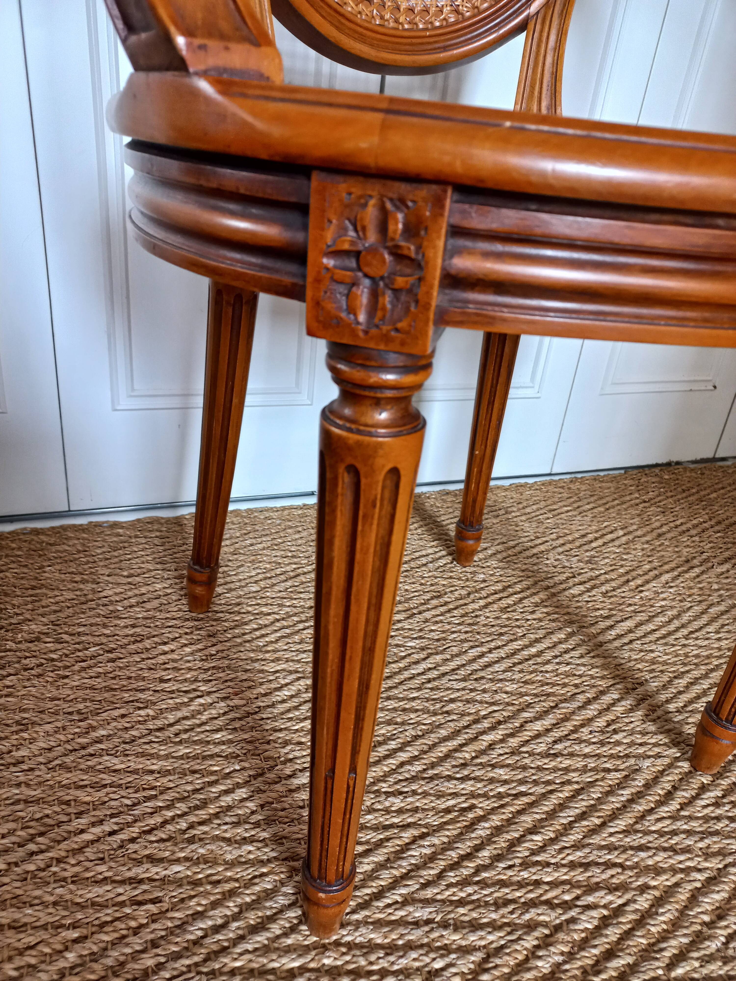 Canned medallion armchair in Louis XVI style