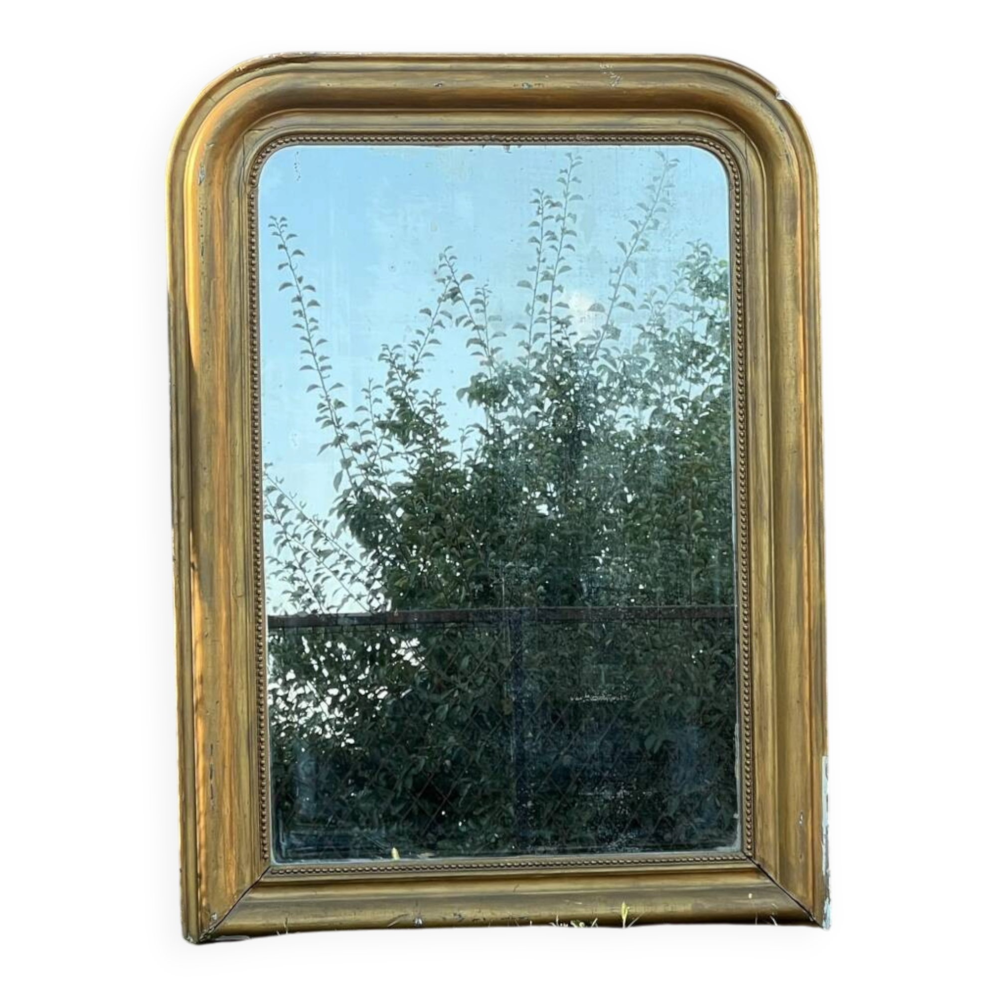Large Louis-Philippe gilded mirror, mercury glass 76x104cm