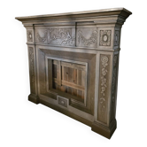 Very important plaster fireplace signed Fontés.