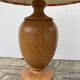 Wooden lamp and vintage red and green striped lampshade