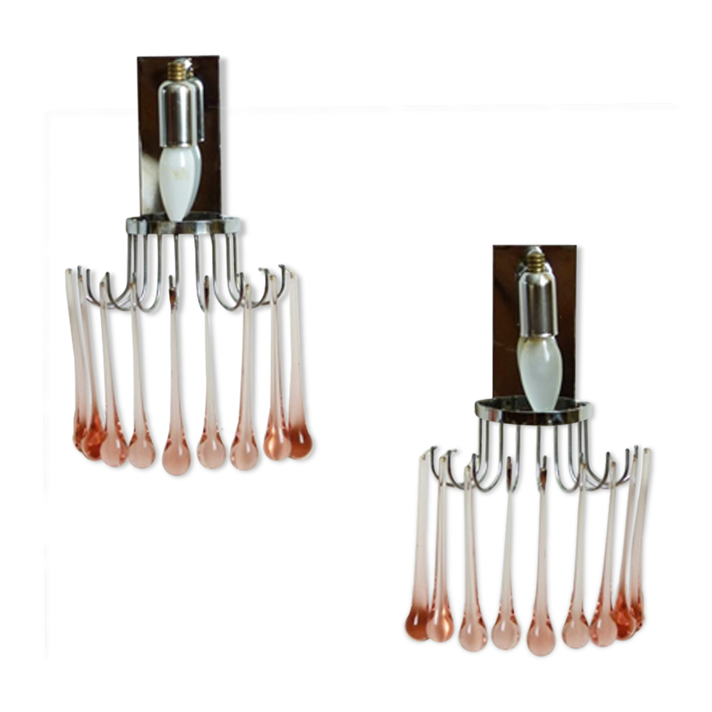 Sconces vintage roses in glass blowing and brainwashing of Murano