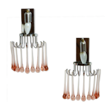 Sconces vintage roses in glass blowing and brainwashing of Murano