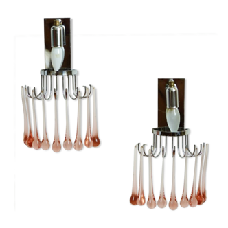 Sconces vintage roses in glass blowing and brainwashing of Murano