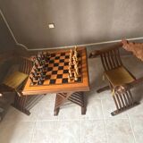 Chess table with its armchairs