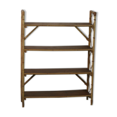 Storage cabinet bookcase shelf in vintage rattan 1970