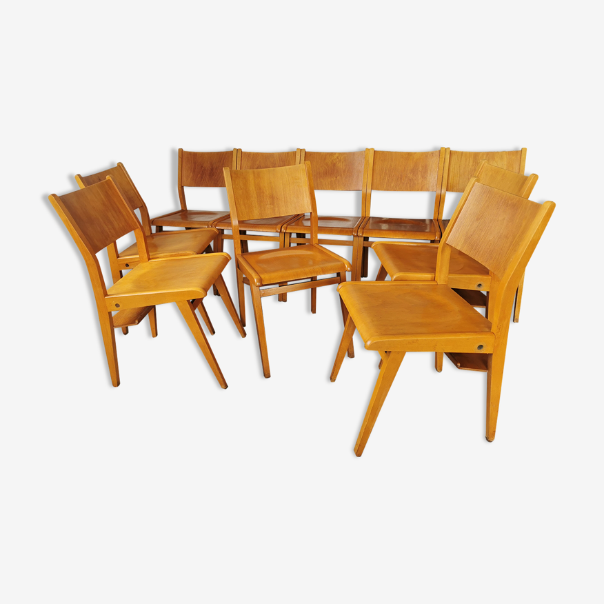 Lot de 6 chaises bois massif Barettes