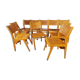 Lot de 6 chaises de théâtre en bois blond